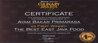 Culinary Awards - First Winner - The Best Indonesian Restaurant